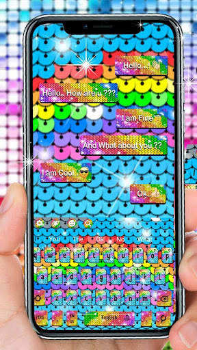 Sequin Rainbow Keyboard Themes screenshot 1