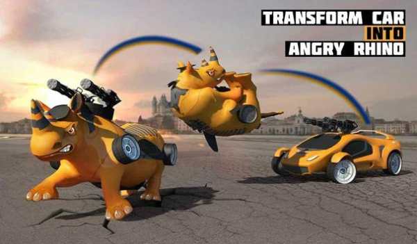 Robot Car Transforming Rhinoceros Wild Rhino Games screenshot 13