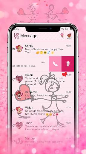 Romantic Lovers - SMS theme, Messenger theme screenshot 2