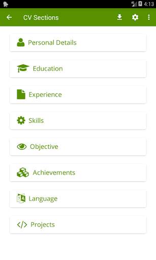 My Resume screenshot 2