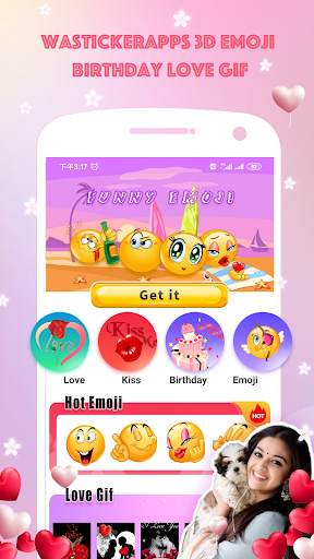 WAStickerApps 3D Emoji Birthday Love GIF screenshot 1