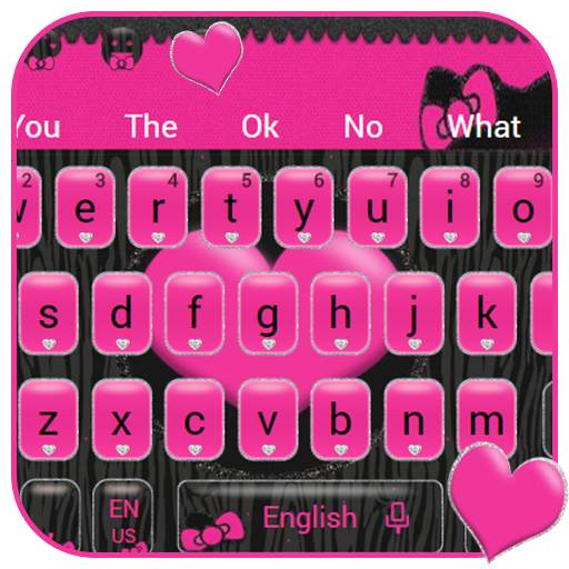 Pink Heart Keyboard Theme 10001002