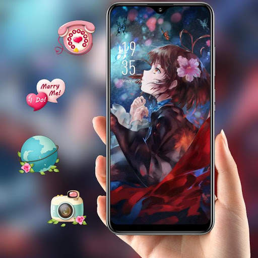Beautiful anime girl butterfly theme screenshot 1