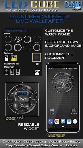 LED Cube HD Watch Face Widget & Live Wallpaper screenshot 2