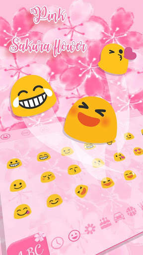 Pink sakura flower keyboard screenshot 2