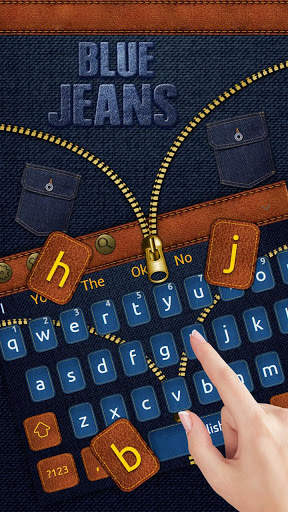 Blue Jeans Gold Zipper Keyboard Theme screenshot 3