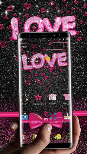 Black Pink Heart Love Romantic Theme screenshot 4
