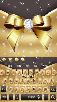 Silver Diamond Gold Ribbon Keyboard Theme screenshot 4