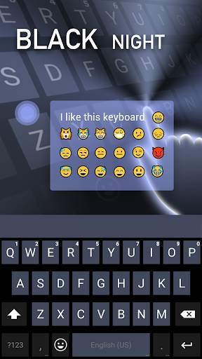 Black Night Emoji Keyboard स्क्रीनशॉट 1
