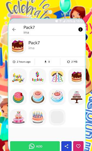 🥳Animated Happy Birthday Stickers for WhatsApp 🎉 screenshot 4