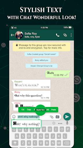 Chat style text for WhatsApp screenshot 1