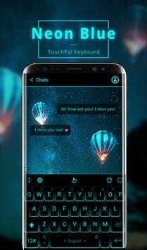Simple Neon Blue Future Tech Keyboard Theme screenshot 1