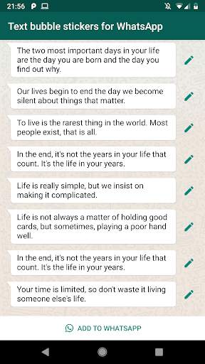 Text bubble stickers for WhatsApp screenshot 2