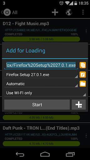 Loader Droid download manager screenshot 1