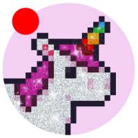 Coloring by numbers unicorns pixel logo