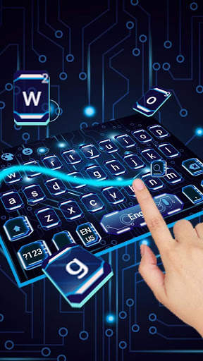 Blue Circuit Technology Keyboard Theme स्क्रीनशॉट 2