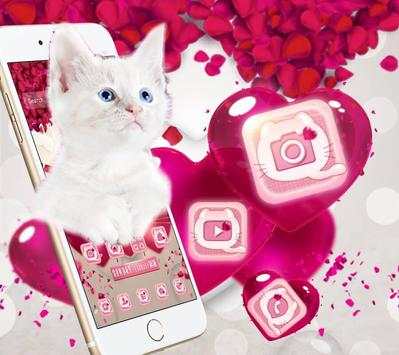 Pink Balloon Lovely Cat Theme screenshot 2
