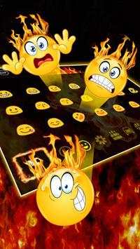 Horror Fiery Flame Skull Keyboard screenshot 3
