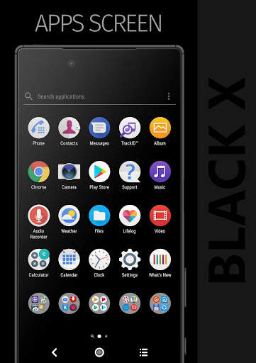 BLACK X Xperia Theme screenshot 3
