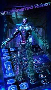 3D Neon Robot Keyboard Theme screenshot 2