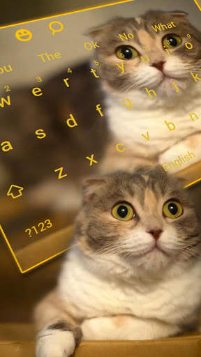 3D Live chubby Cute Kitty Keyboard screenshot 1