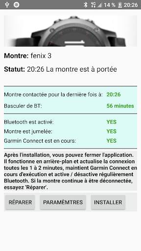 Reconnecter la montre Garmin - version héritée screenshot 1