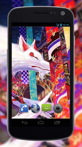 Anime Live Wallpaper of White Fox Girl screenshot 3