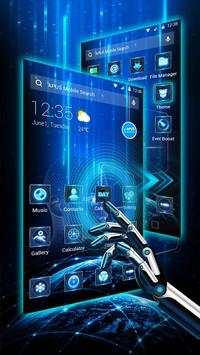 Tema di tecnologia futuristica al neon blu screenshot 5