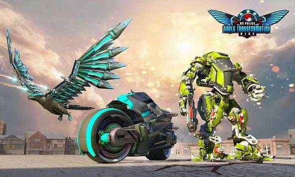 Robot Transforming Wild Eagle Cop Car- Robot Games screenshot 1