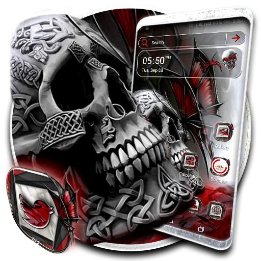 Skull Red Butterfly Theme Launcher 1.0.0