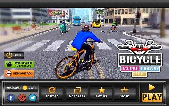 Bicycle Racing Highway Stunt Racer screenshot 1