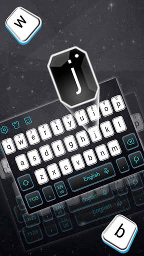 Black and White Galaxy Keyboard screenshot 1