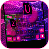 Neon tech light keyboard icon