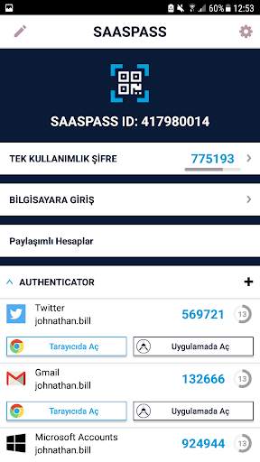 SAASPASS Şifre Yöneticisi & Au screenshot 1