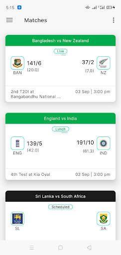 Live Cricket Scores : World Cup T20 screenshot 1