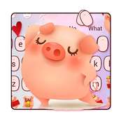 Happy Pink Pig Keyboard on 9Apps