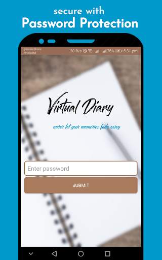 Virtual Diary - Free Notepad, Diary With Lock,Todo screenshot 1