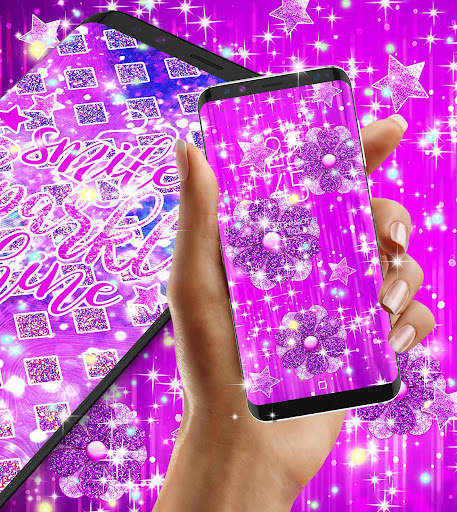 Purple glitter live wallpaper screenshot 5