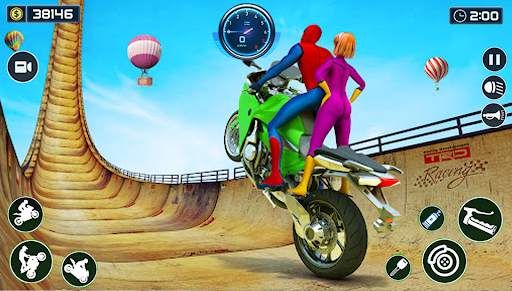 Superhero Mega Ramp Bike Games screenshot 4