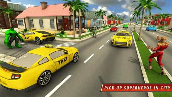 Superhero Taxi Driver Pro Game screenshot 2