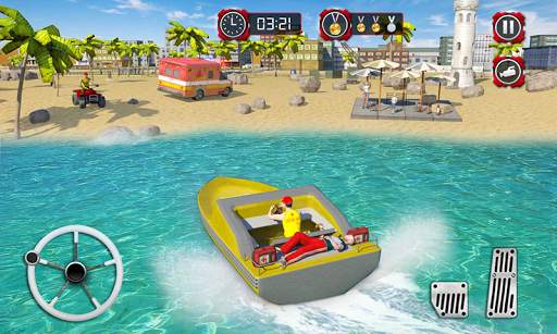 Beach Lifeguard Rescue Squad: Motor Boat Driving screenshot 6