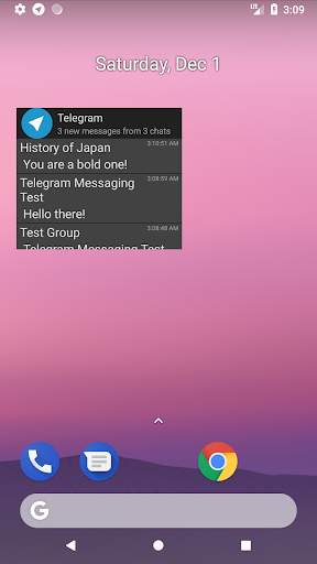 Unofficial Telegram Widget 1 تصوير الشاشة
