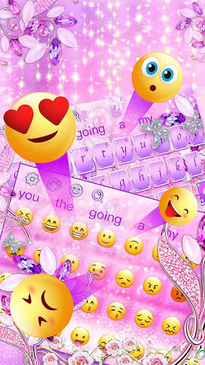 Glitter Diamond Princess Keyboard Theme скриншот 3
