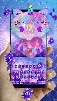 Purple Diamond Cat Keyboard Theme 2 تصوير الشاشة