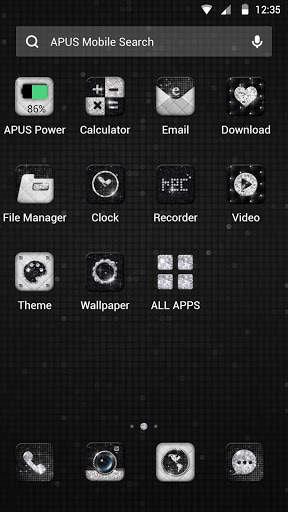 Bling Black & White APUS Launcher theme screenshot 2