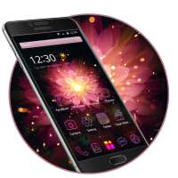 Neon flower theme black cool wallpaper icon