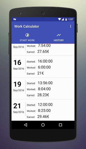 Work Calculator screenshot 2