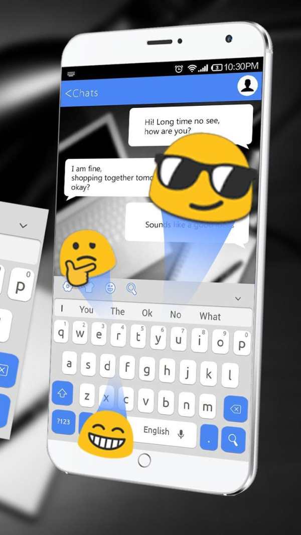 Simple White Blue Keyboard screenshot 3