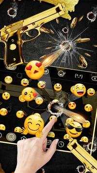 Golden Gun 🔫and Bullet Keyboard Theme screenshot 2