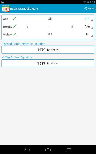 BMR Calculator screenshot 3